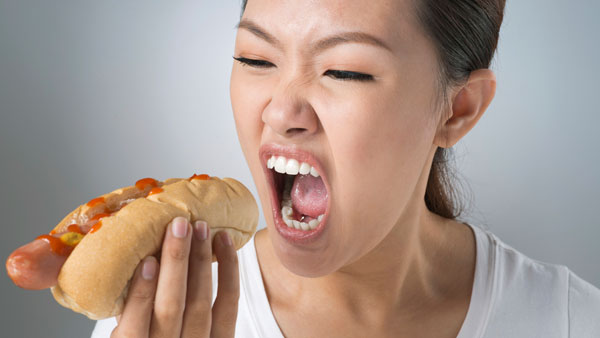 bingeing junk food